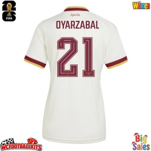 Spain Mikel Oyarzabal #21 Replica Away Stadium Shirt for Women World Cup 2026 Short Sleeve